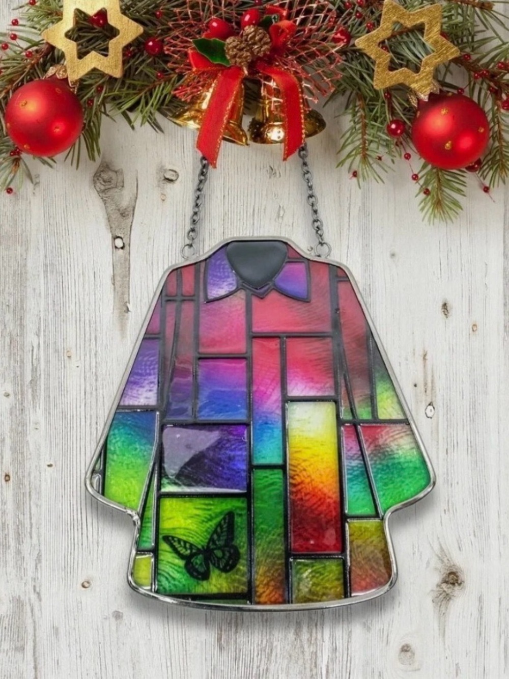 Dolly Parton Coat of Many Colors -Stained Glass Hanging Wall Decor Ornament NEW - Picture 5 of 7